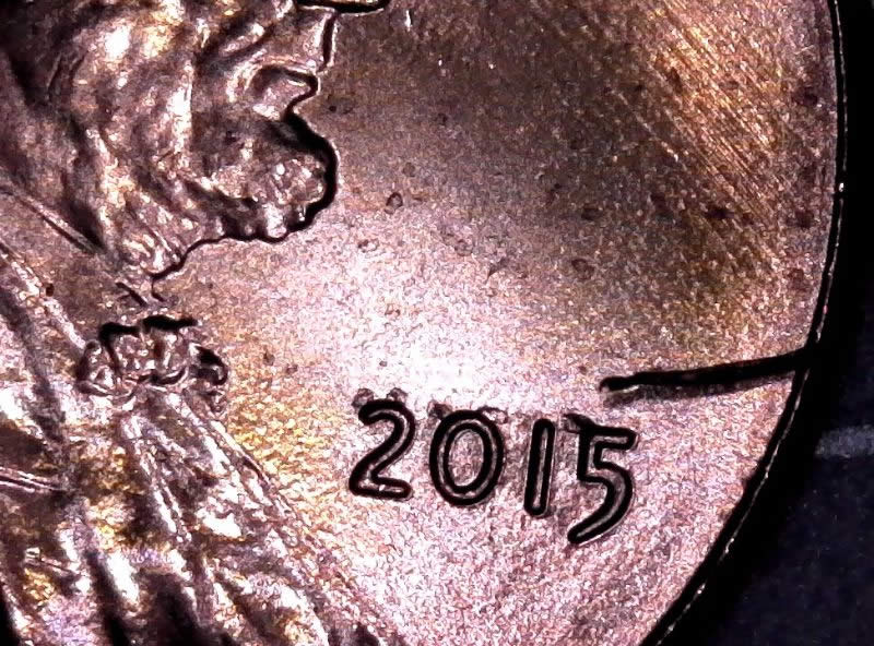 2015-P-Lincoln-Cent-With-Hanging-Piece-Of-Rim-Burr-Attached!-Insane-Find!